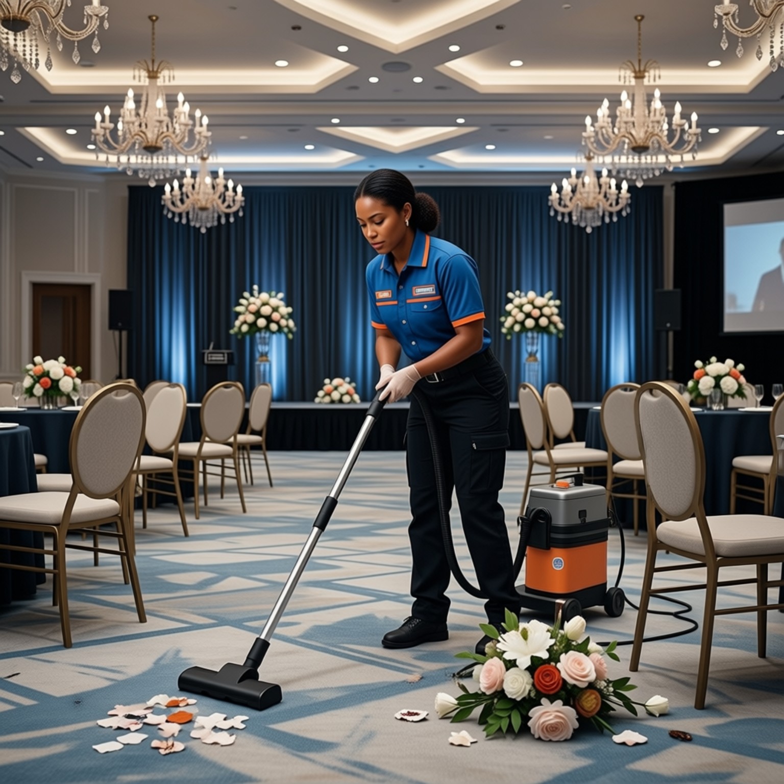Event cleanup in a banquet venue