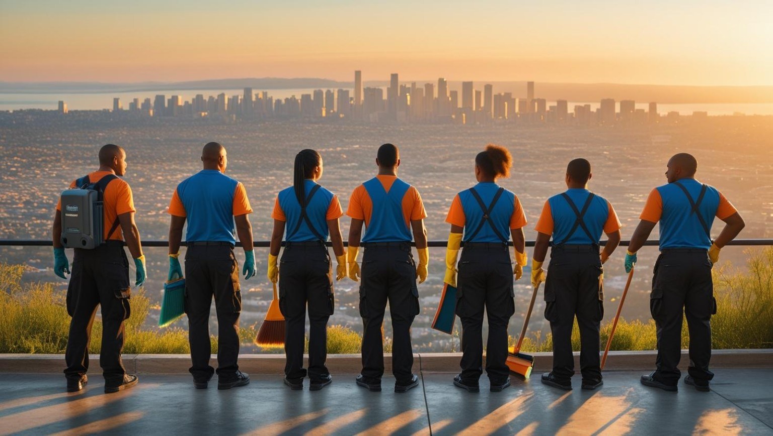 Facility cleaning team